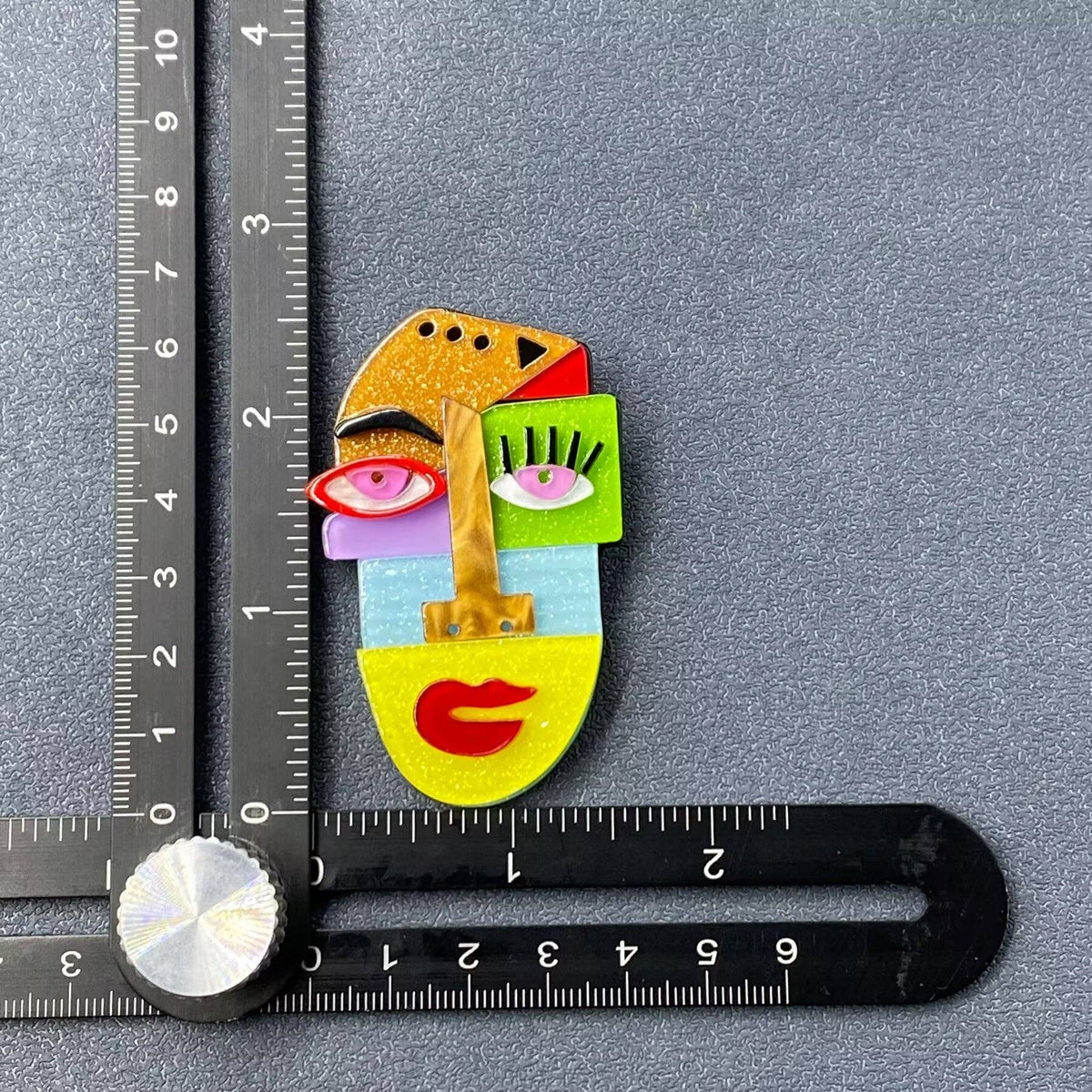 Abstract Face Acrylic Brooch