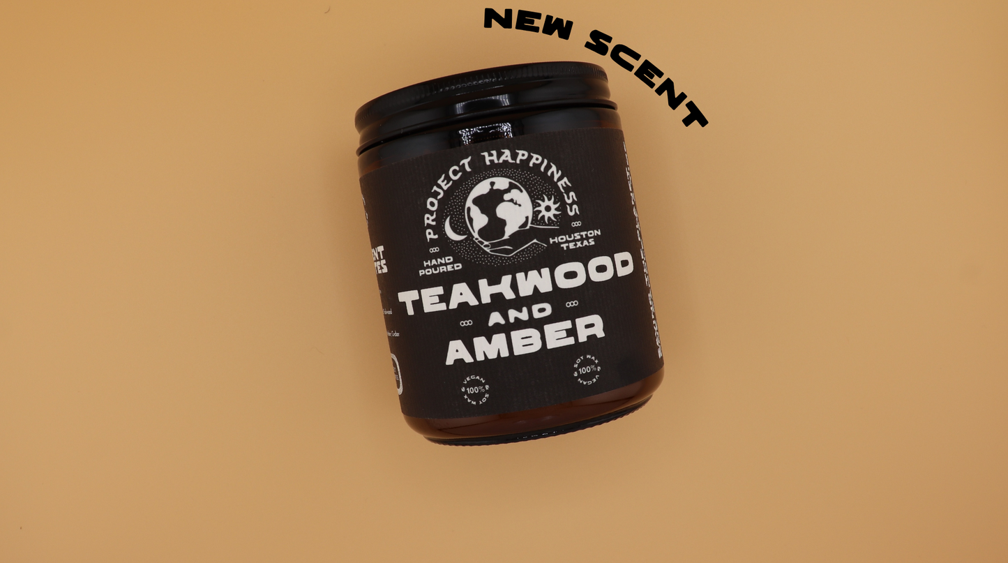 Teakwood and Amber Soy Candle - 8oz