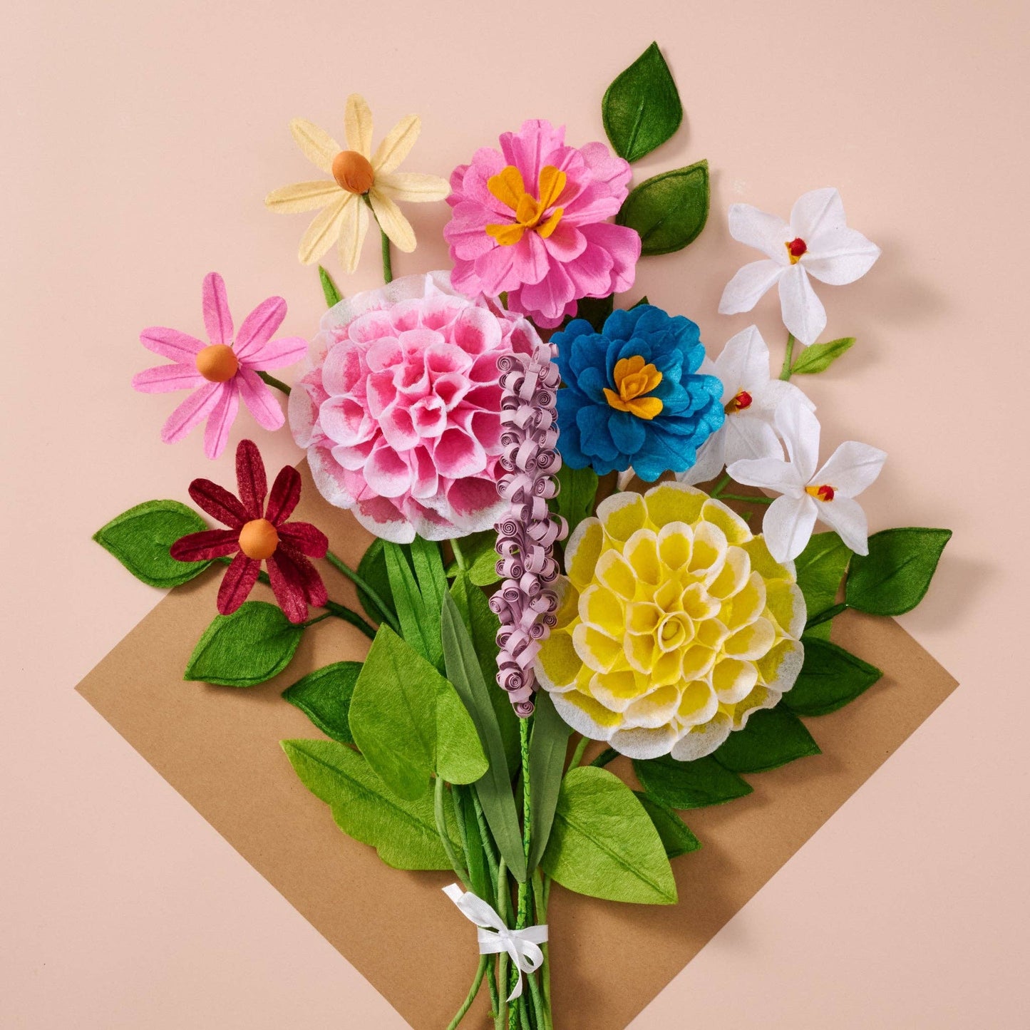 Silk Paper Dahlia Flowers - Yellow