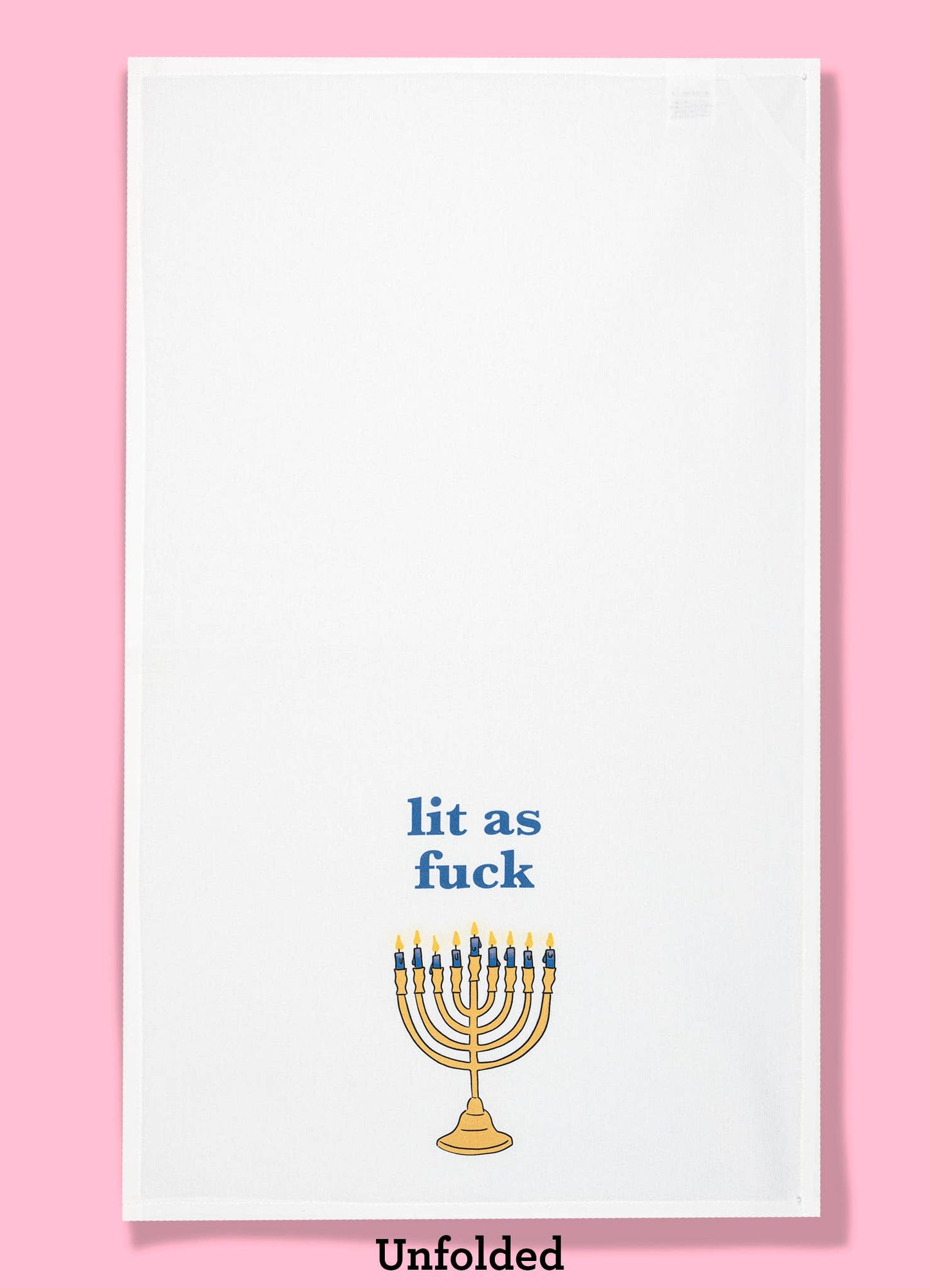 Lit as Fuck Hanukkah kitchen towel - dishtowel - tea towel