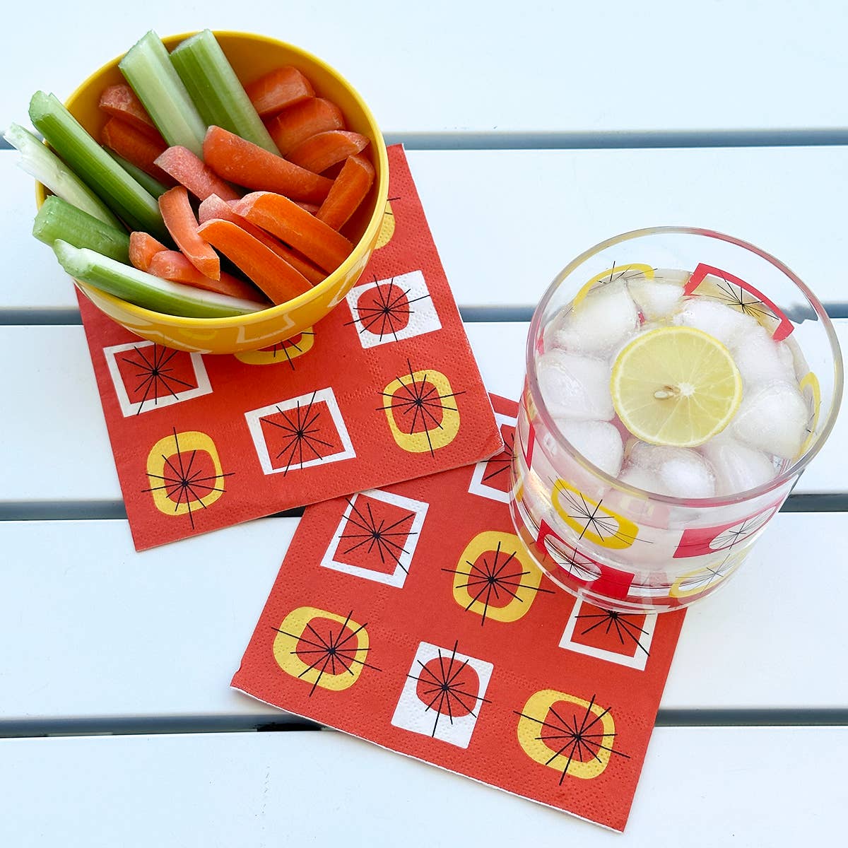 PSP-Atomic Design Orange/Yellow Paper Cocktail Napkin Set