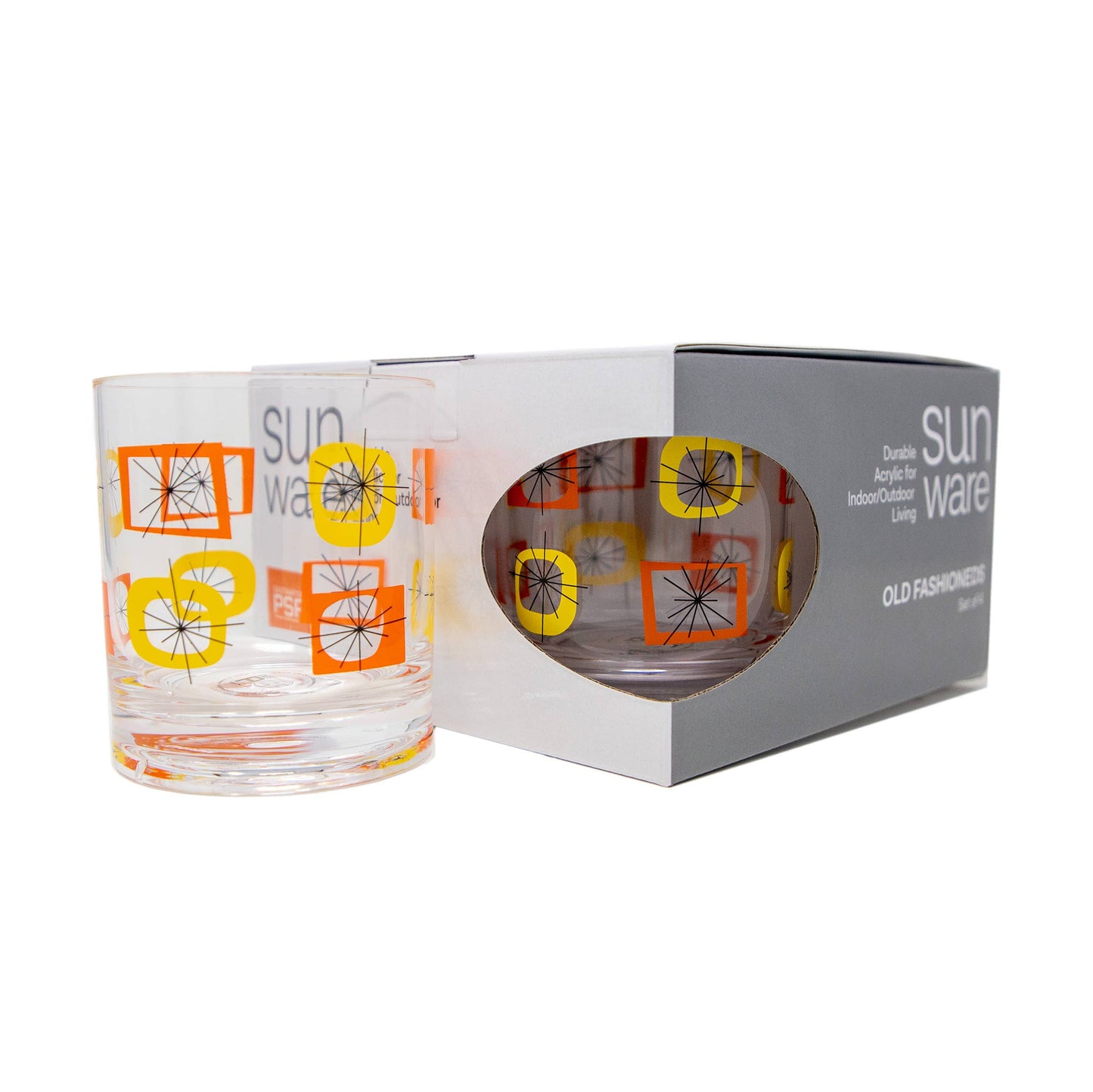 PSP Old Fashioned Atomic- acrylic Set of 4