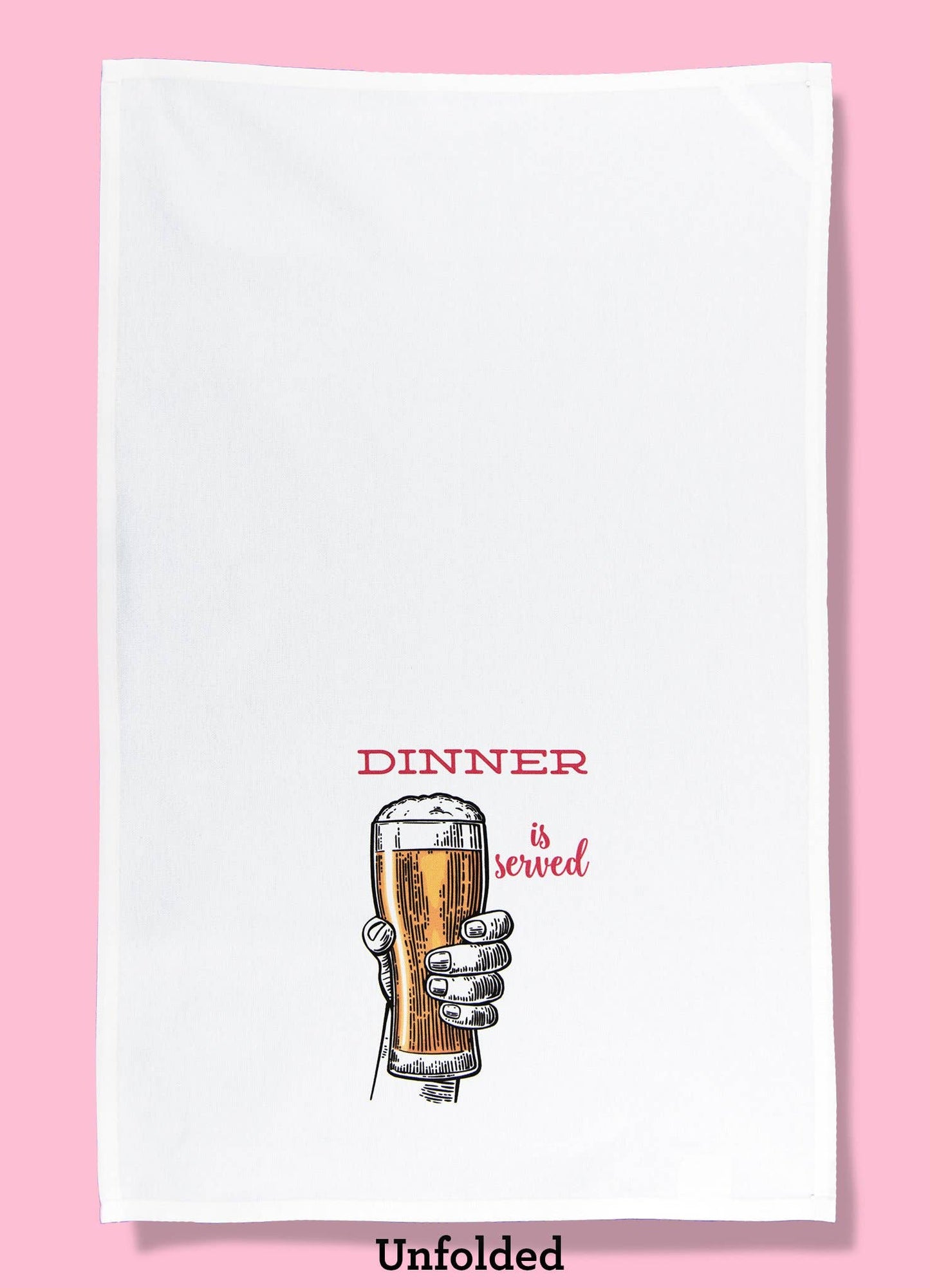 Dinner Is Served (Beer) Dishtowel
