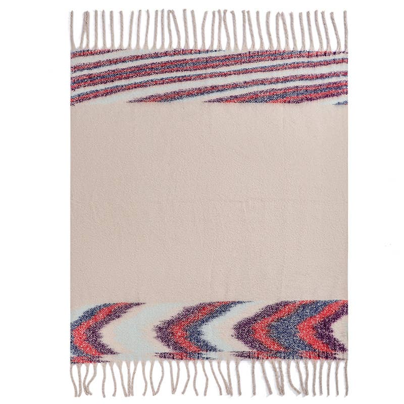 Soft & Cozy Boucle Knit Blanket with tassels