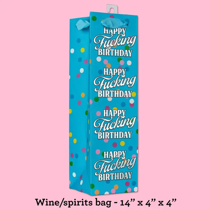Happy Fucking Birthday deluxe wine bag
