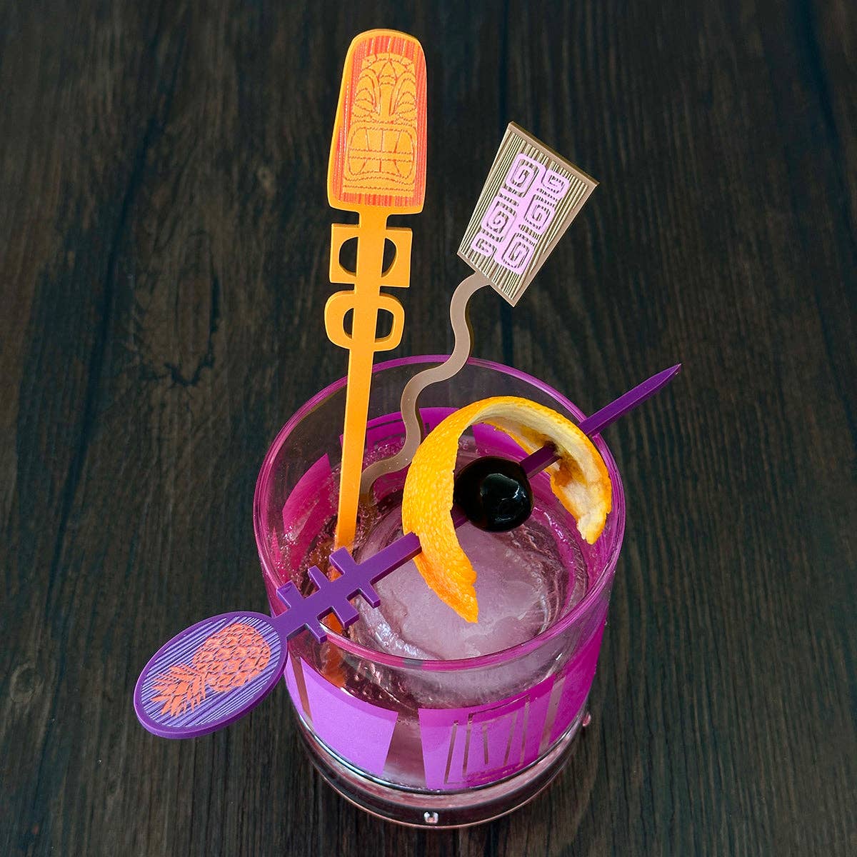 Cocktail Pick Set - Tiki - Orange