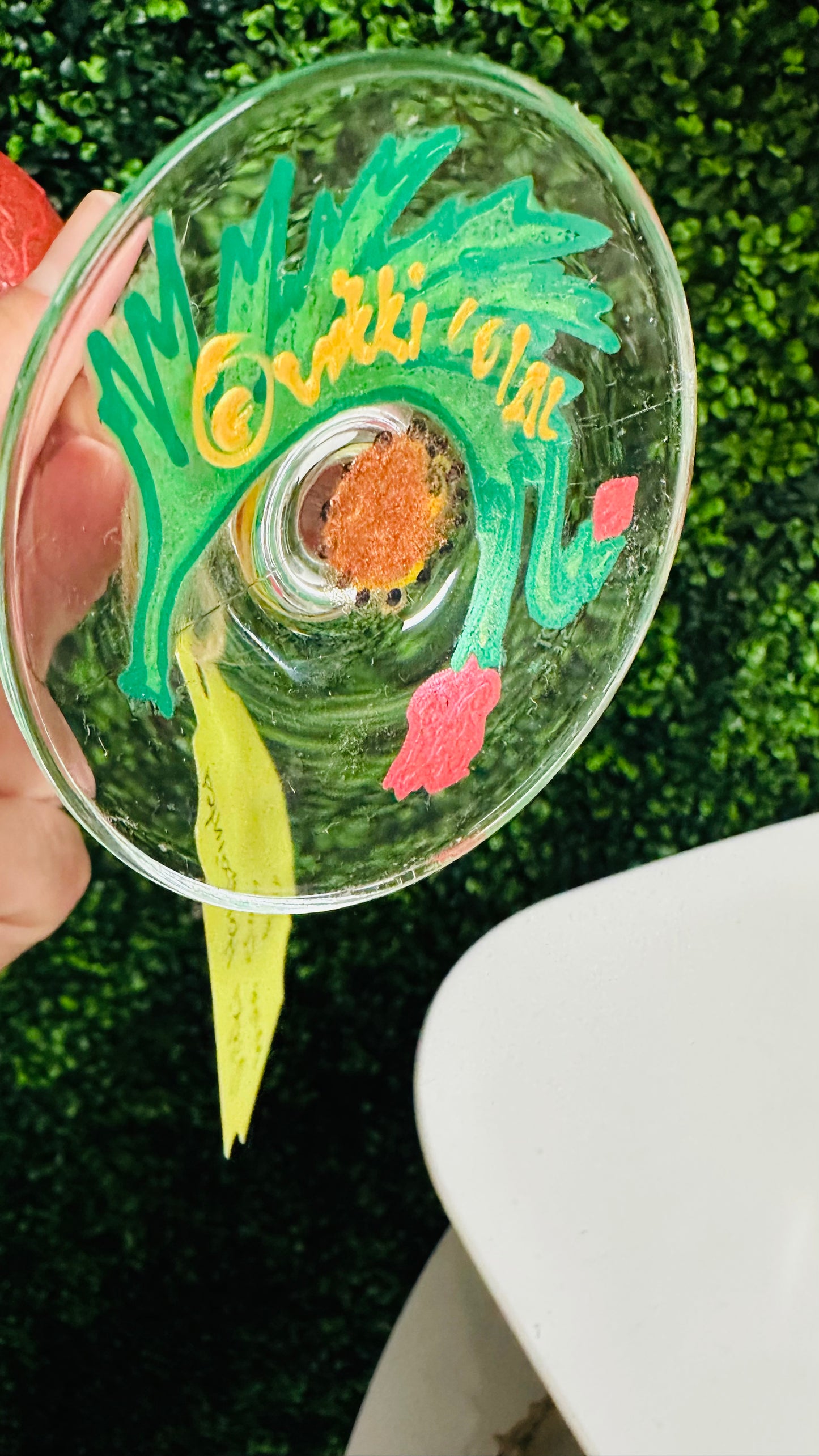 Hand-painted Wine Glass by Vikki Smith