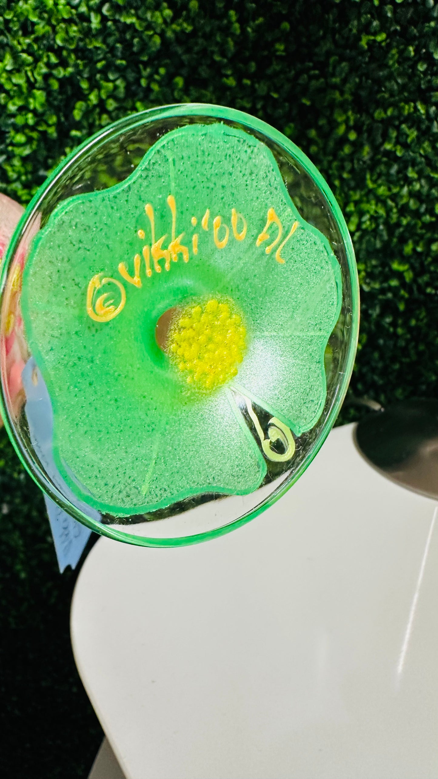 Hand-painted Wine Glass by Vikki Smith