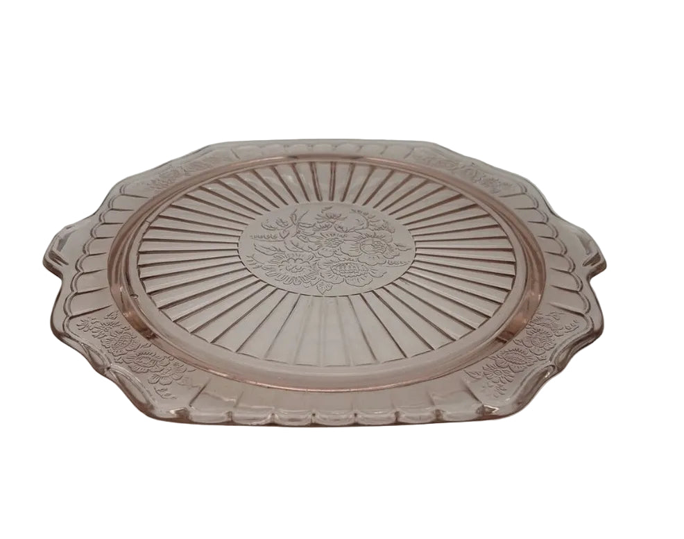 Vintage Cake Plate, Open Rose
