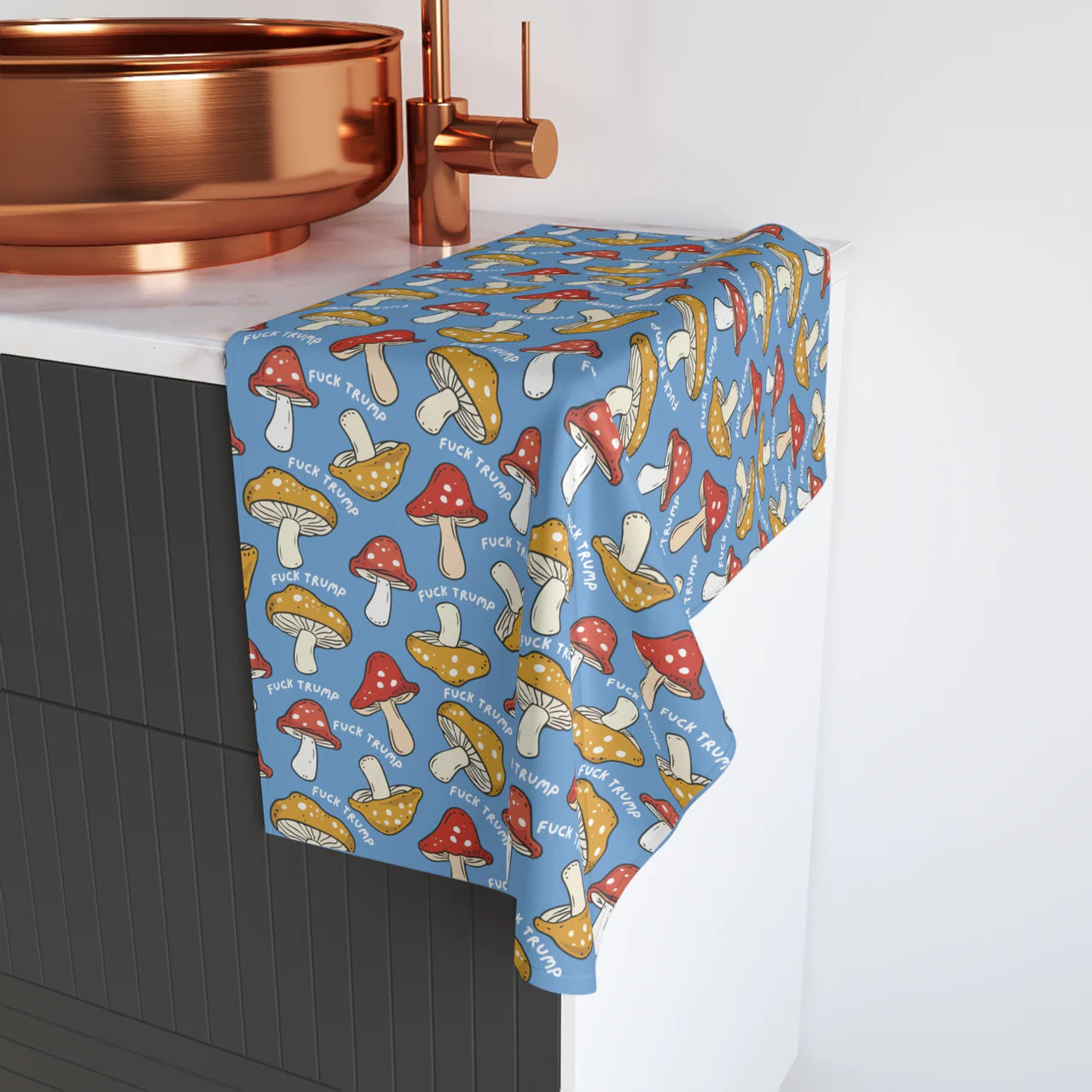 FDT Blue Mushroom Hand Towel
