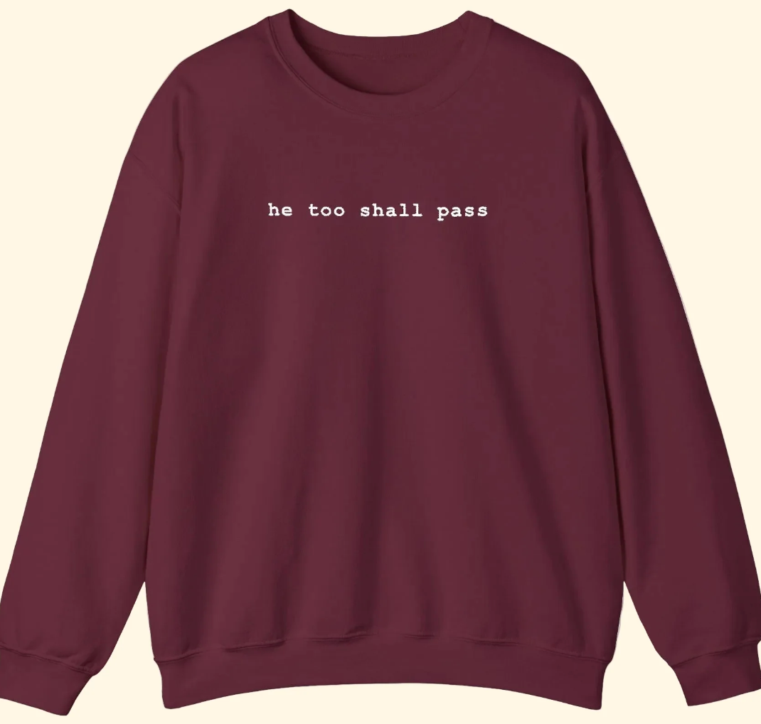 He Too Shall Pass - Crewneck Sweatshirt-Burgundy
