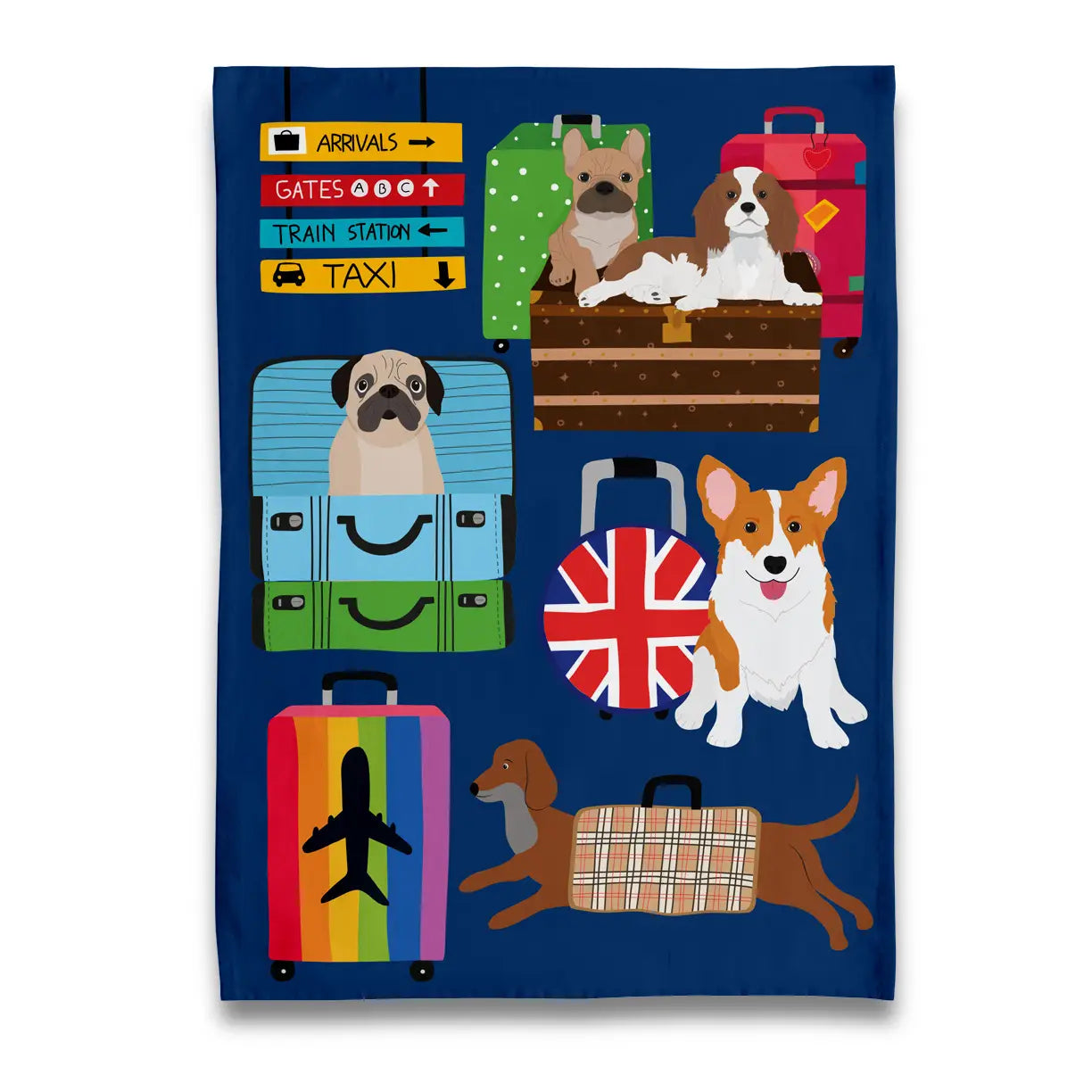 Museum Collection- Traveling Pooches Kitchen Towel