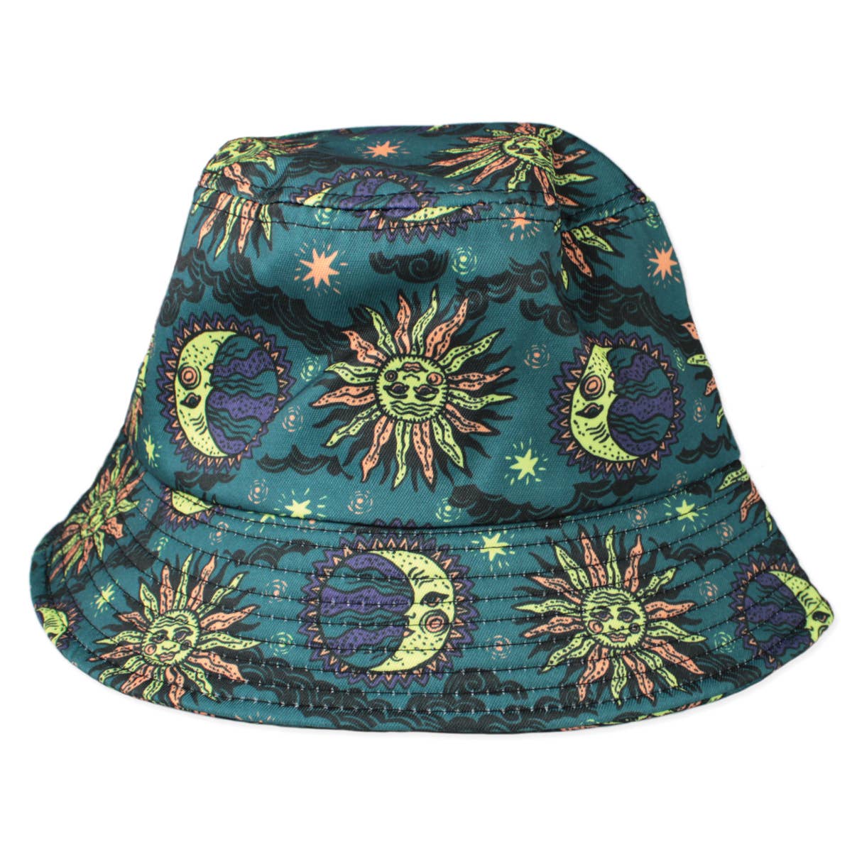 Teal Sun Moon Bucket Hat