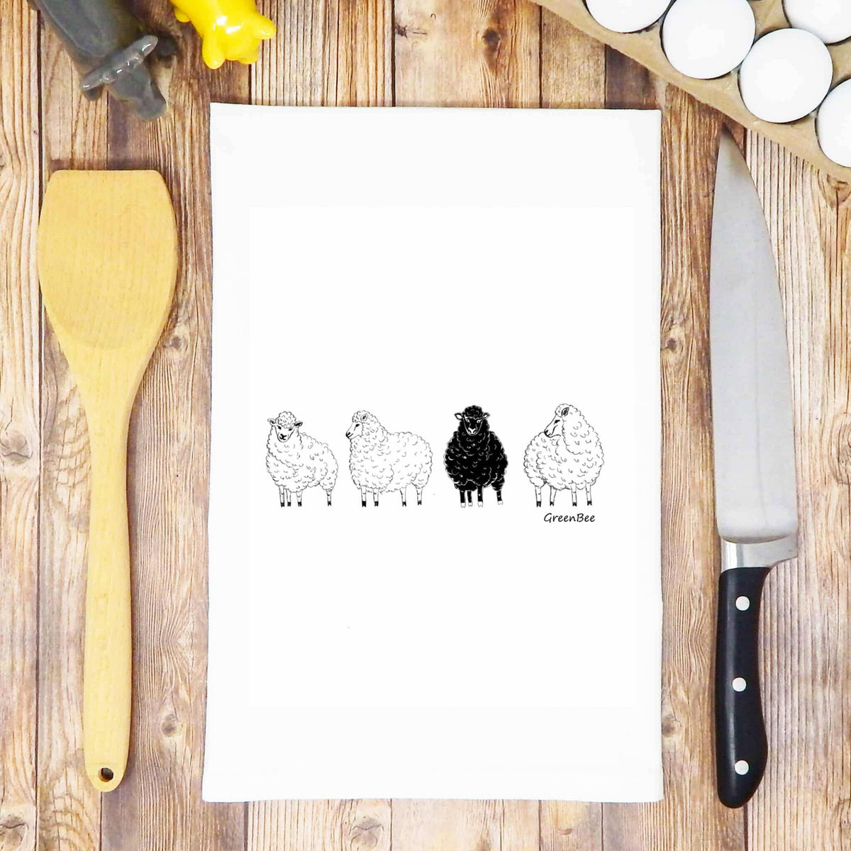 One of a Kind- Black Sheep Towel 28"x28"