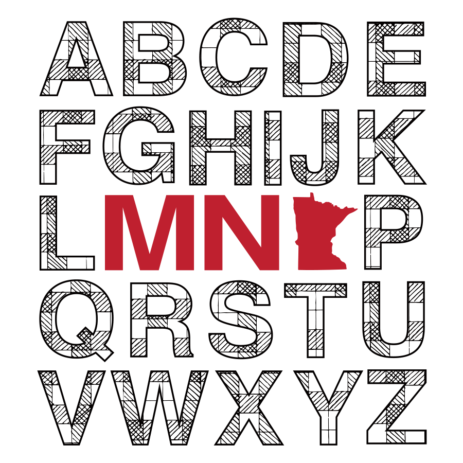 3x3 Magnet - MN MInnesota ABC (Alphabet)