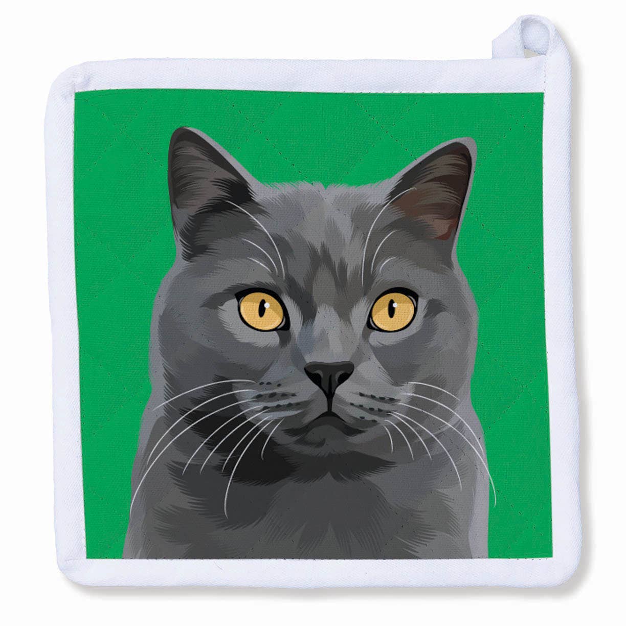 RUSSIAN BLUE / GRAY KITTY CAT Potholder