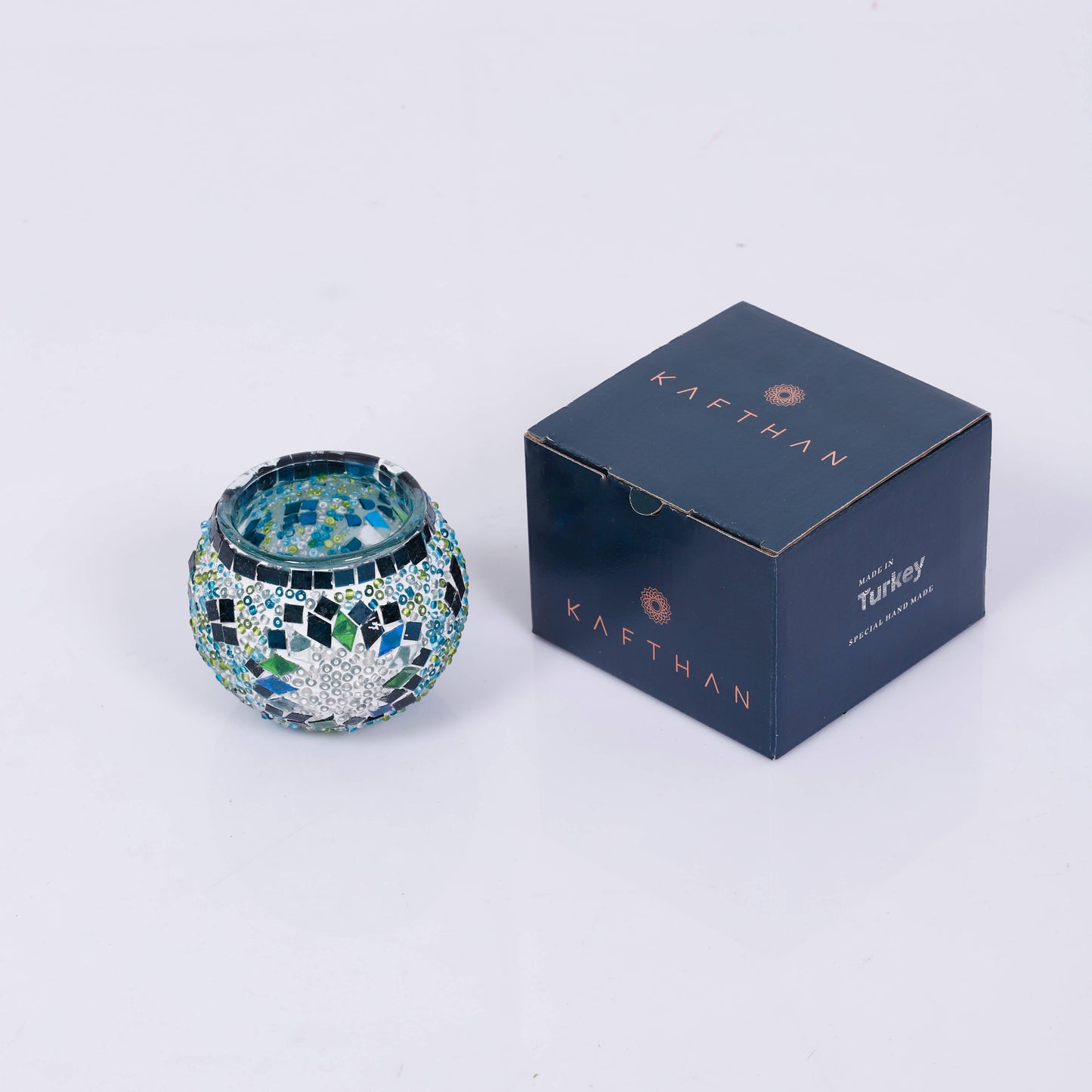 Mosaic Glass Candle Holders | Christmas Holiday Decor- multi-colored