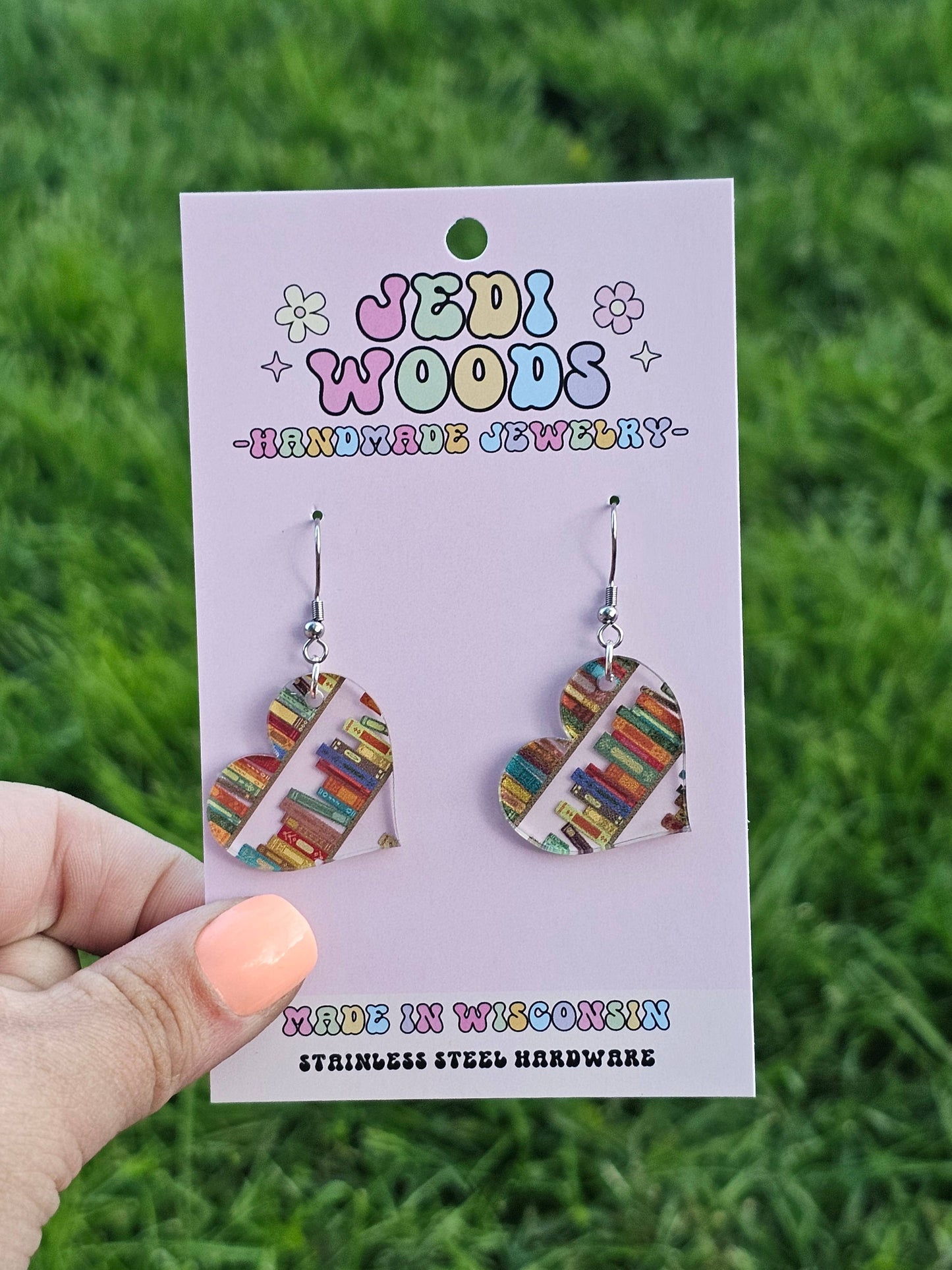 Bookish Heart Earrings