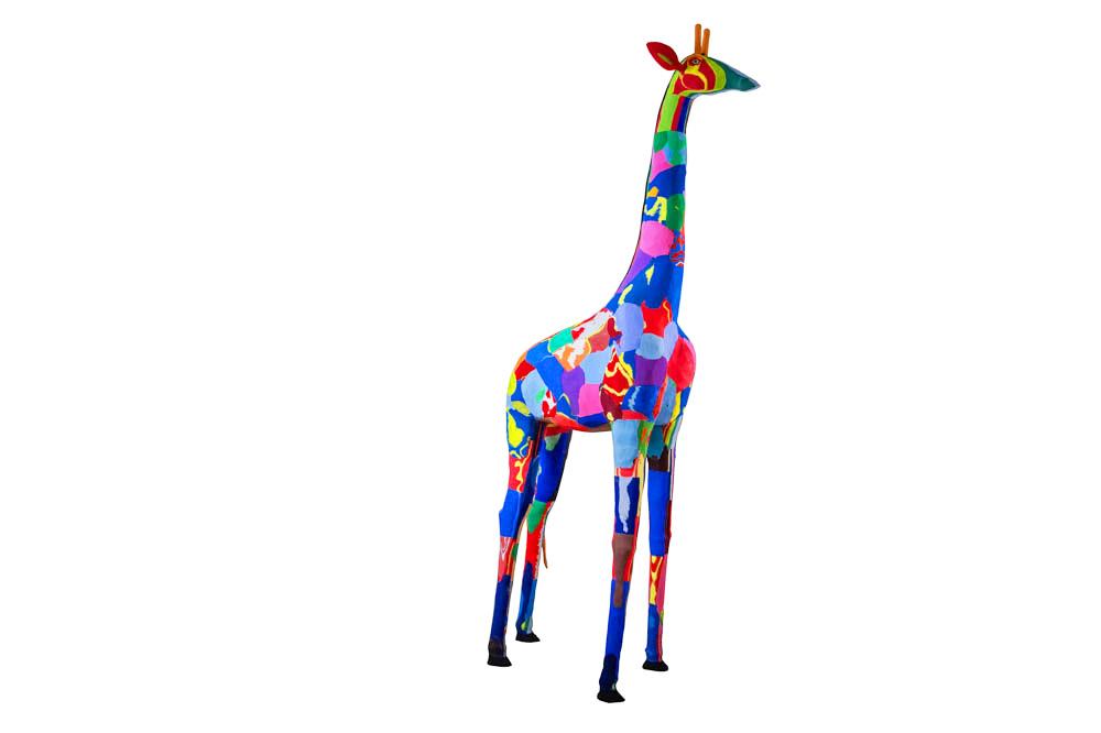 Reticulated Giraffe Sculpture from Recycled Flip-Flops- colours vary
