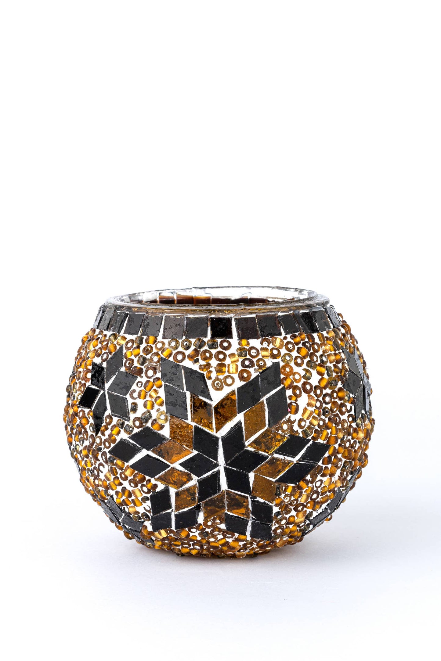 Mosaic Glass Candle Holders | Christmas Holiday Decor- multi-colored