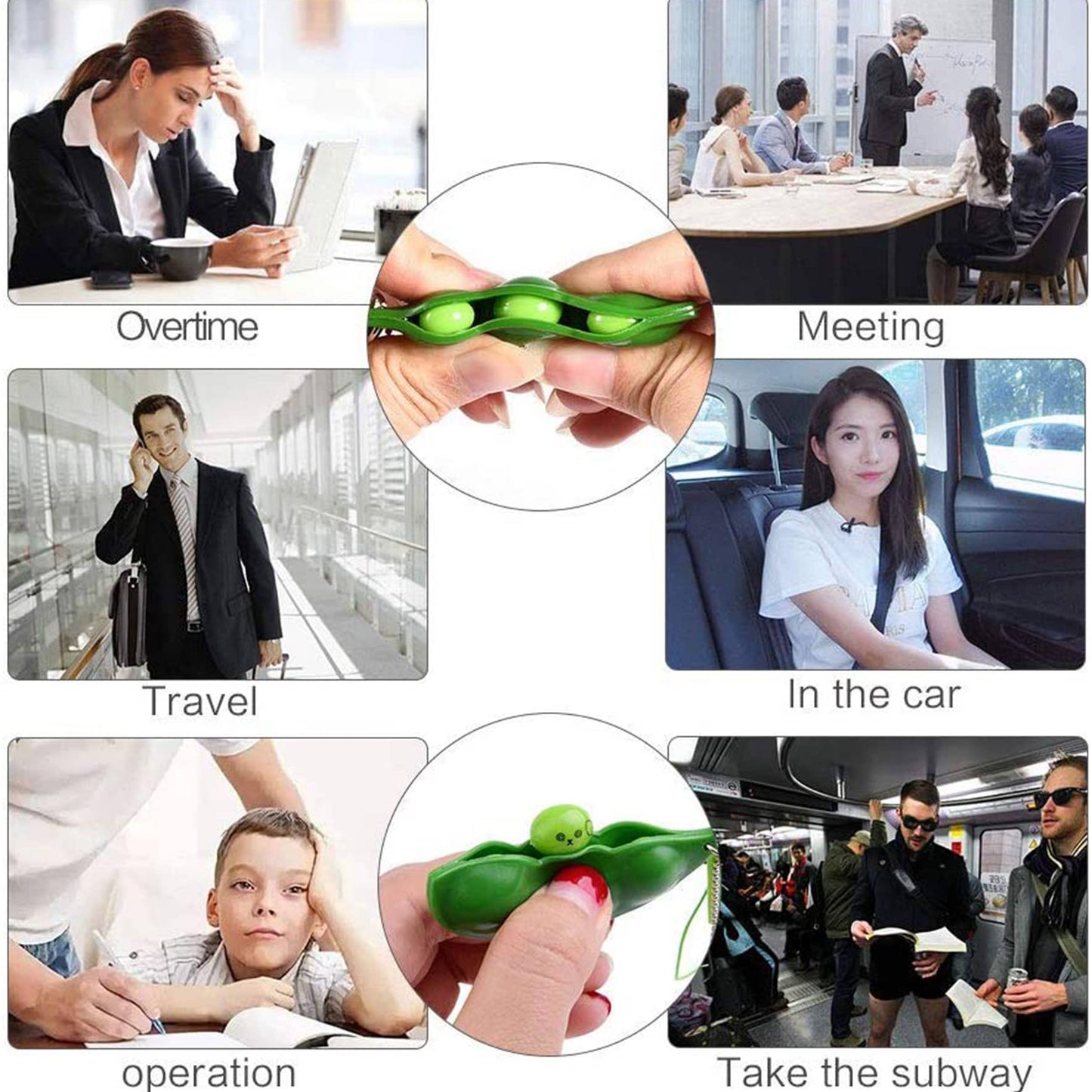 Peas Stress Relief Keychain