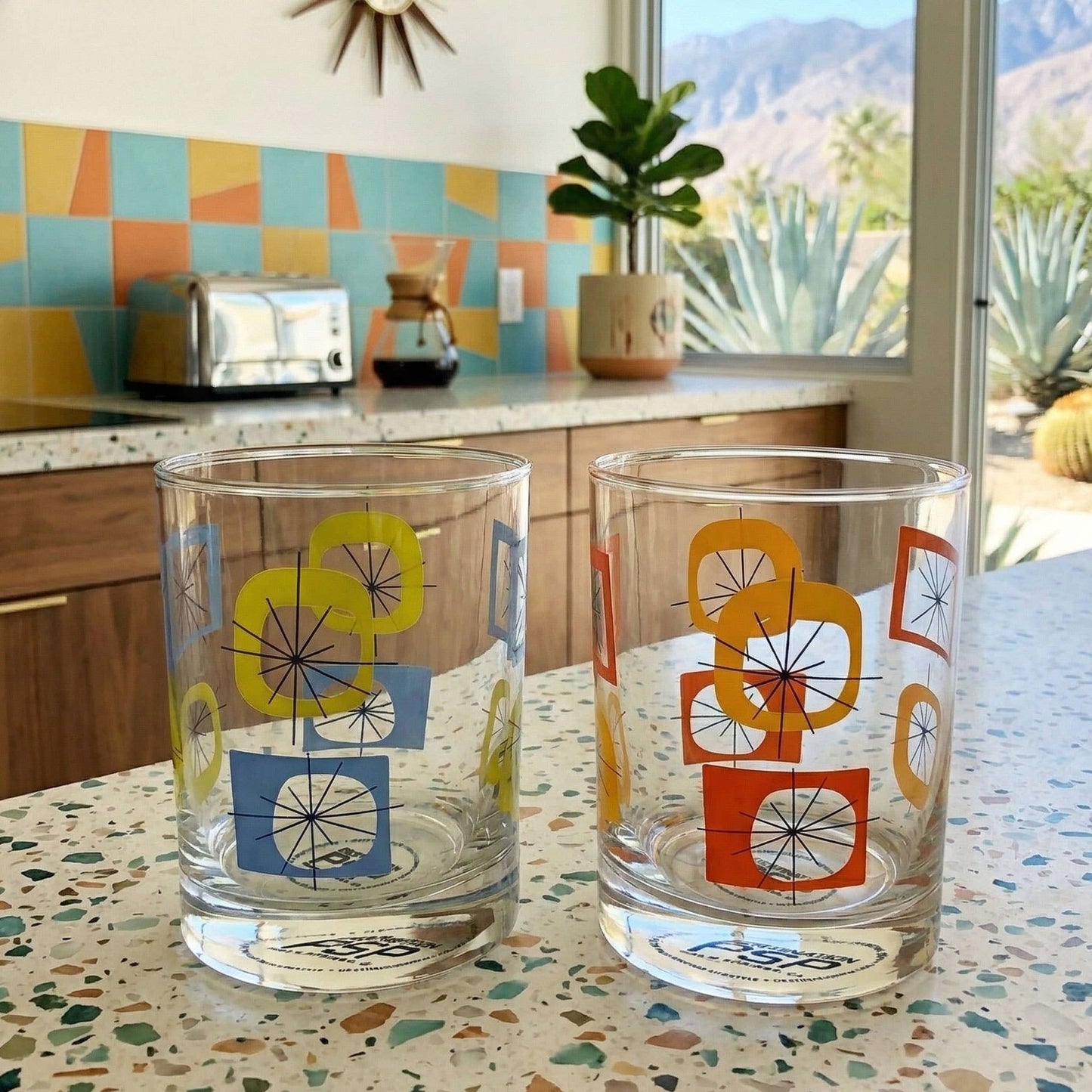 Atomic Old Fashioned Cocktail Glass - Set of 4