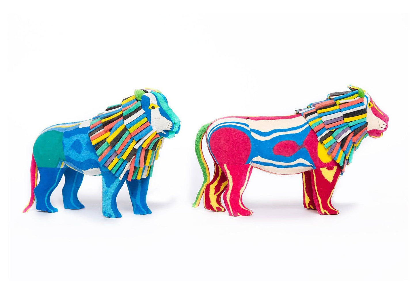 Recycled Lion Flip Flop Sculpture- colours vary