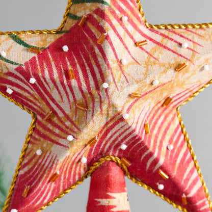 Star Tree Topper- Upcycled Sari
