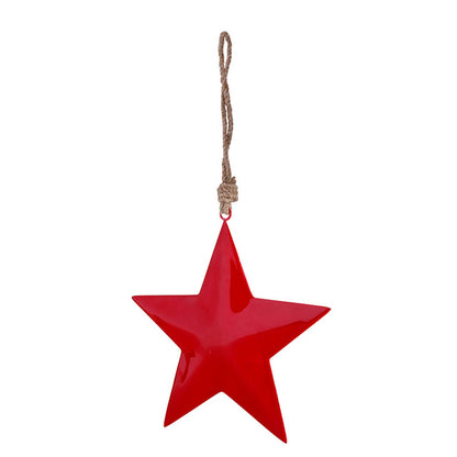 Red Enamel Star Ornament - 8"