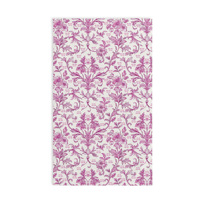 Pink Toile de Jouy F*ck Trump Hand Towel