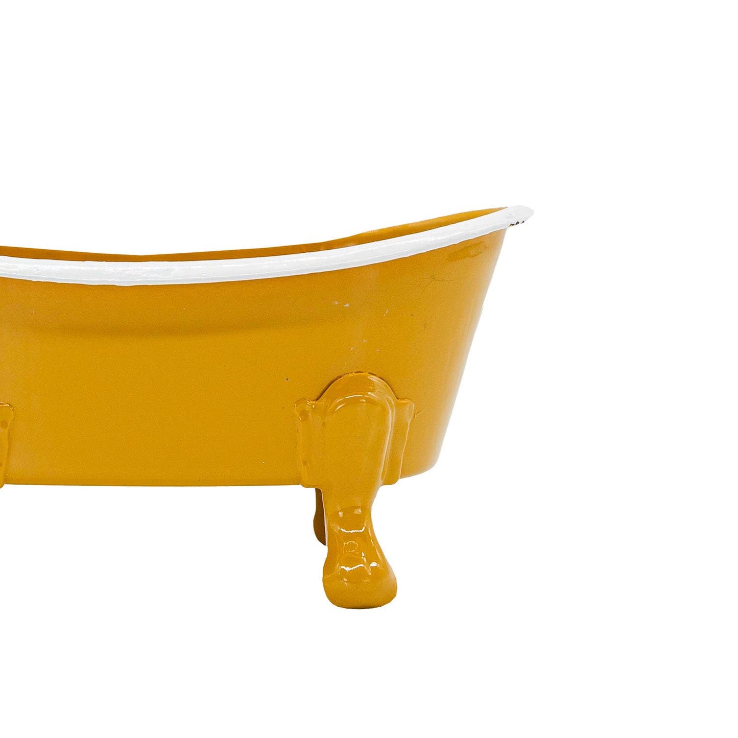 Mustard Enamel Bathtub Metal Soap Dish