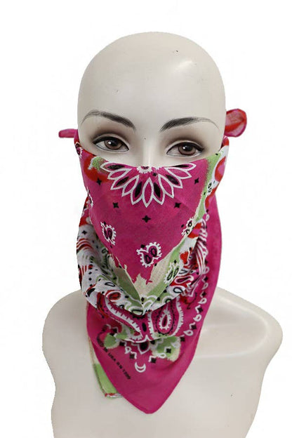 Tie Dye Rainbow Print Paisley Bandana