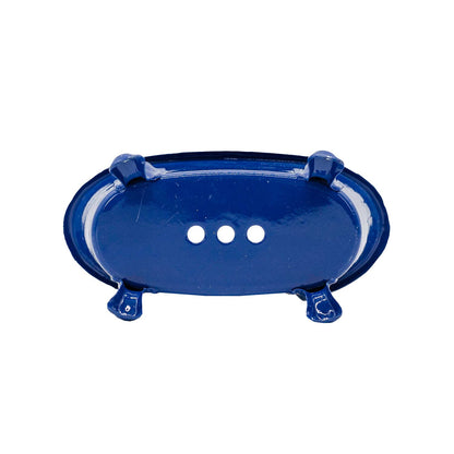 Blue Enamel Bathtub Metal Soap Dish