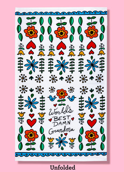 World's Best Damn Grandma Dishtowel