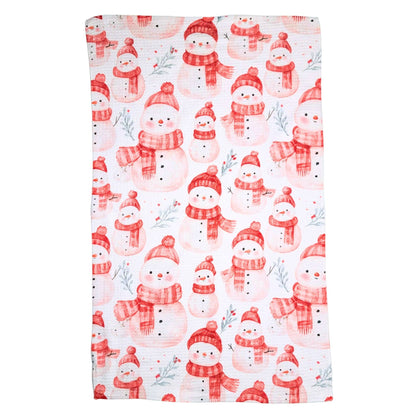 Holiday Snowman - Christmas Decor Waffle Tea Towels