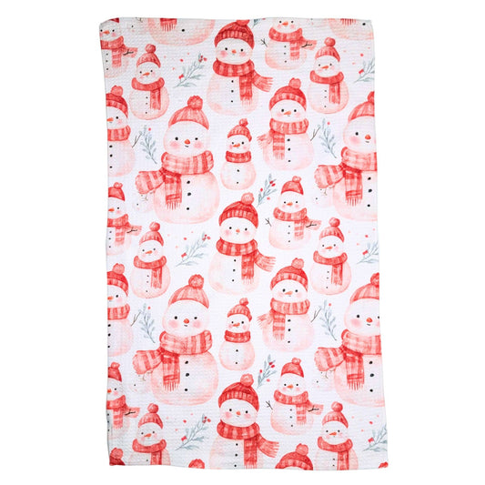 Holiday Snowman - Christmas Decor Waffle Tea Towels