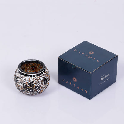 Mosaic Glass Candle Holders | Christmas Holiday Decor- multi-colored