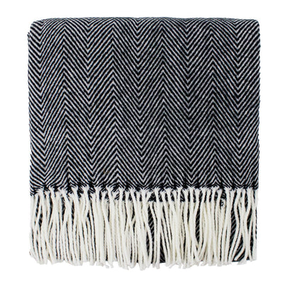 Charcoal H'bone Throw Blanket 50"x60"