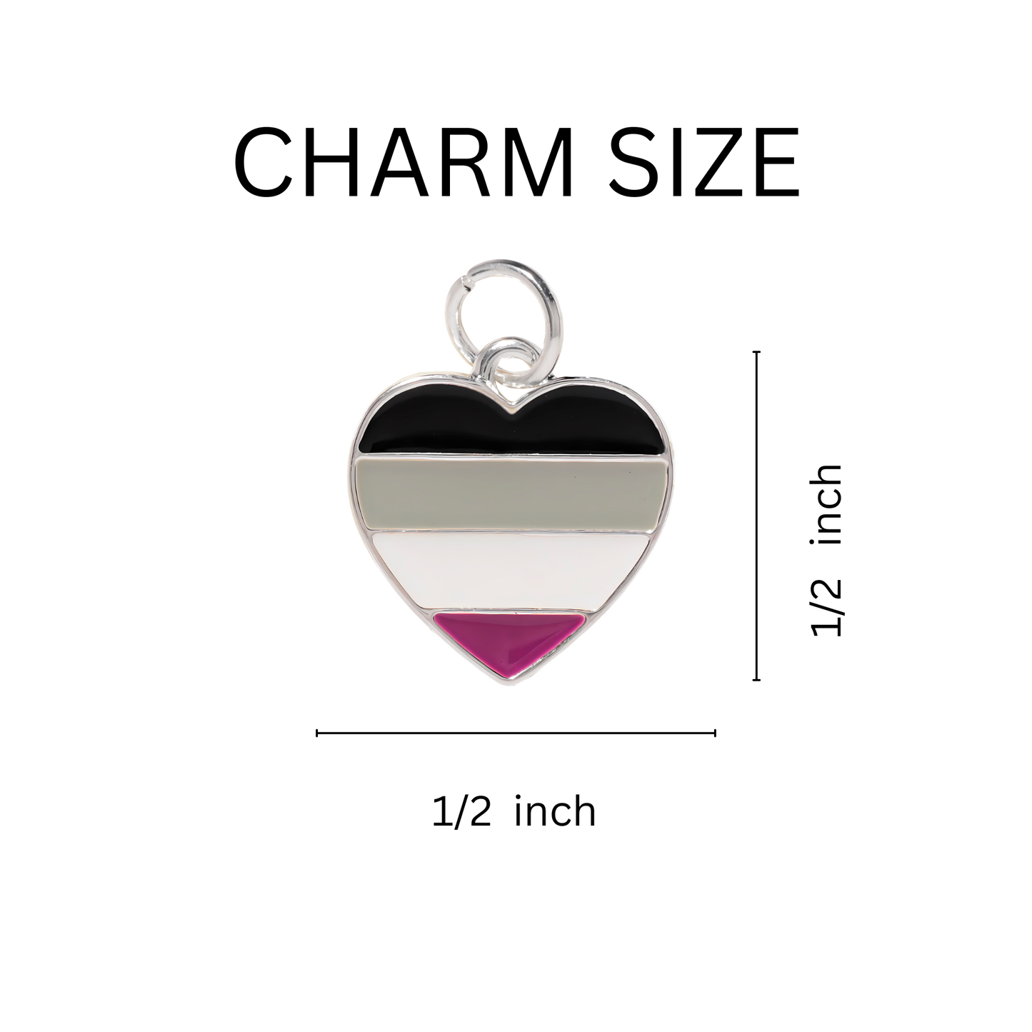 Asexual Heart Flag Split Ring Key Chains