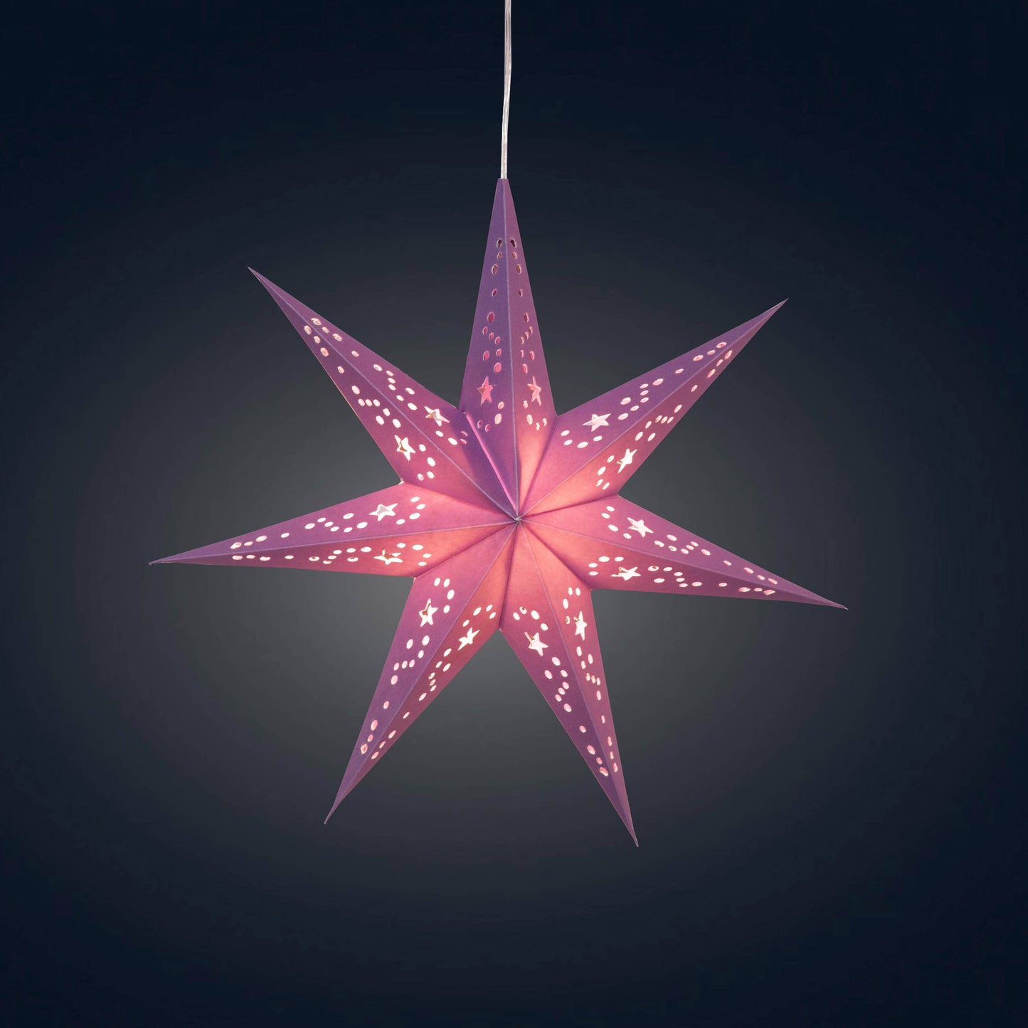 Twinkle Star 7 Point 9" Purple Paper Star Lantern Light