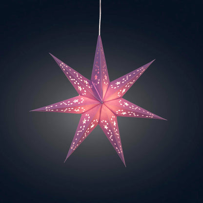 Twinkle Star 7 Point 9" Purple Paper Star Lantern Light