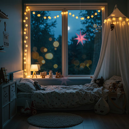 Twinkle Star 7 Point 9" Purple Paper Star Lantern Light