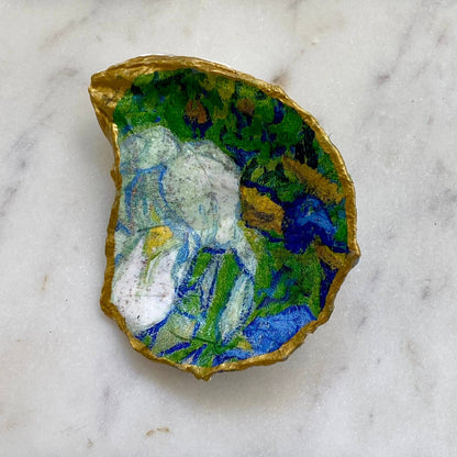 Van Gogh Iris Oyster Shell Jewelry Dish