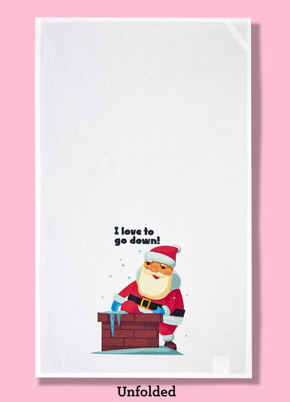 I Love to Go Down Dishtowel