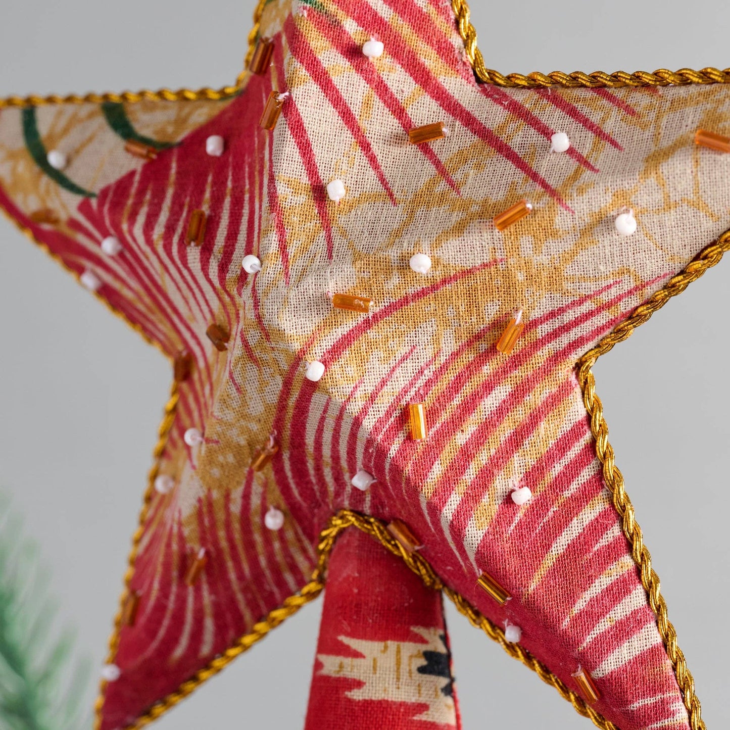 Star Tree Topper- Upcycled Sari