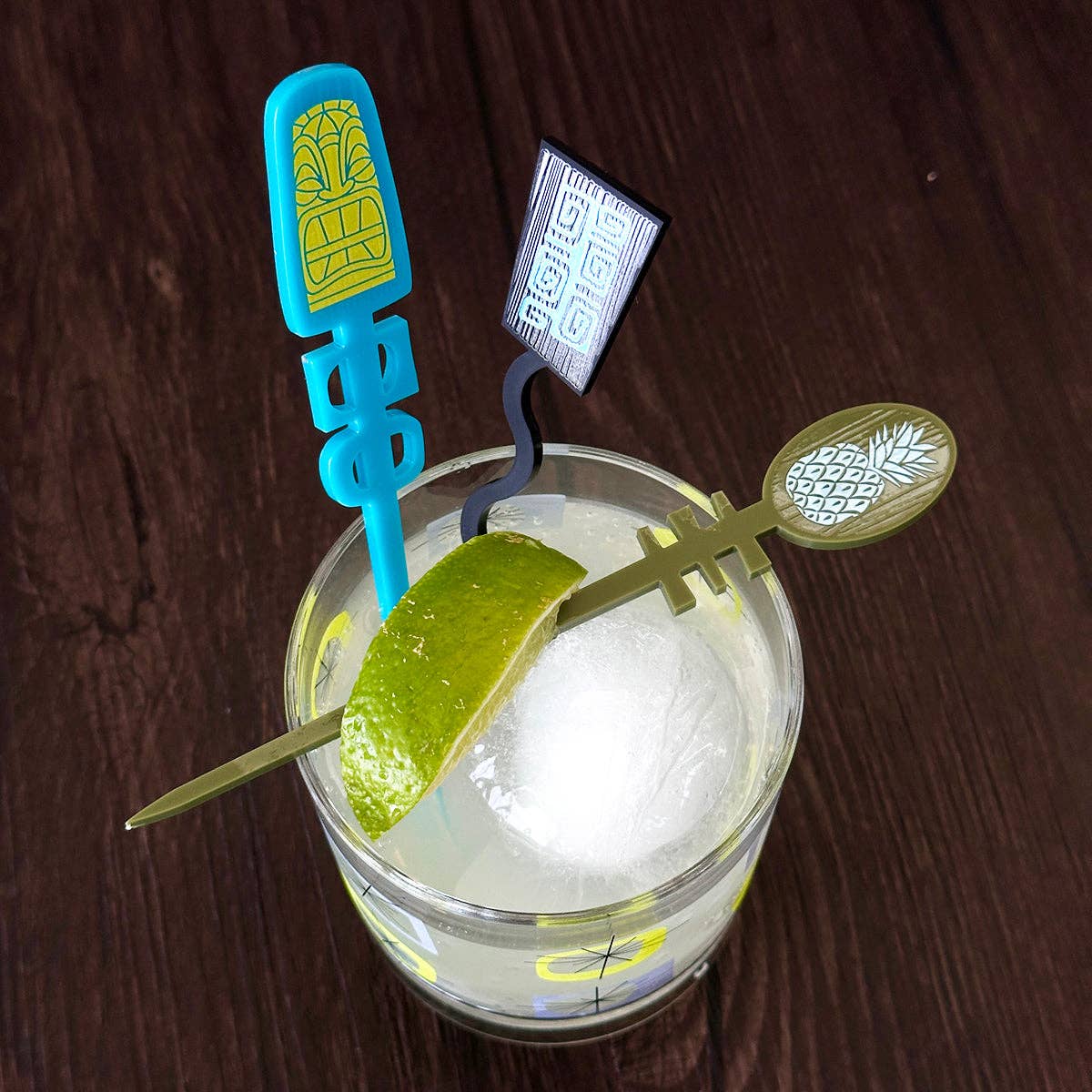 Cocktail Pick Set  - Tiki - Blue Green
