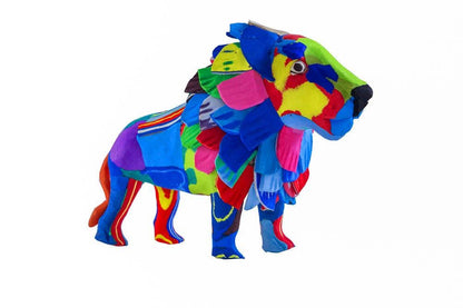 Recycled Lion Flip Flop Sculpture- colours vary