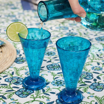 Sama Blue Handblown Cocktail Glass