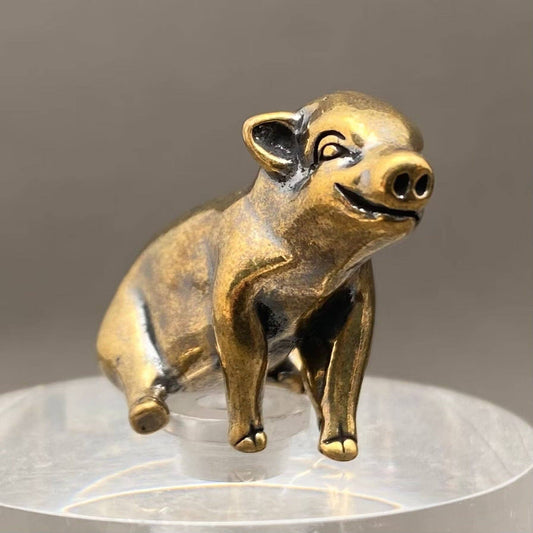 Brass Little Pig Crafts Decoration Desktop Ornaments