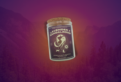 Lavender and Sandalwood Soy Candle - Rocky Mountain 11oz